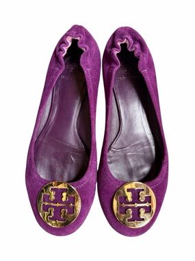Tory Burch Reva Ballet Flat Purple Suede Size 9.5